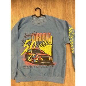 Urban Outfitters Oversized Rancho Cordova Racing Graphic Sweatshirt Blue Men S/M